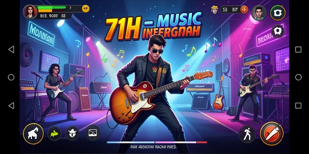 Screenshot 71H menampilkan pengalaman gameplay musik yang menarik.