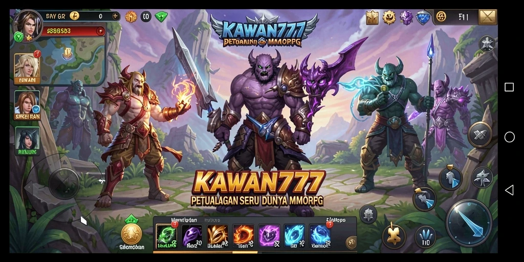 Screenshot gameplay KAWAN777 menampilkan aksi seru dalam dunia MMORPG.