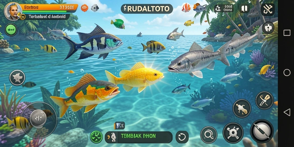Gameplay menarik dari RUDALTOTO menampilkan aksi menangkap ikan.