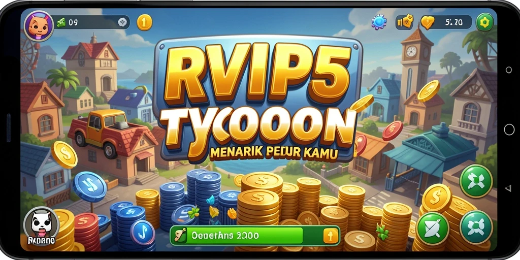 Tampilan gameplay RVIP5 menunjukkan pengalaman Tycoon yang seru.