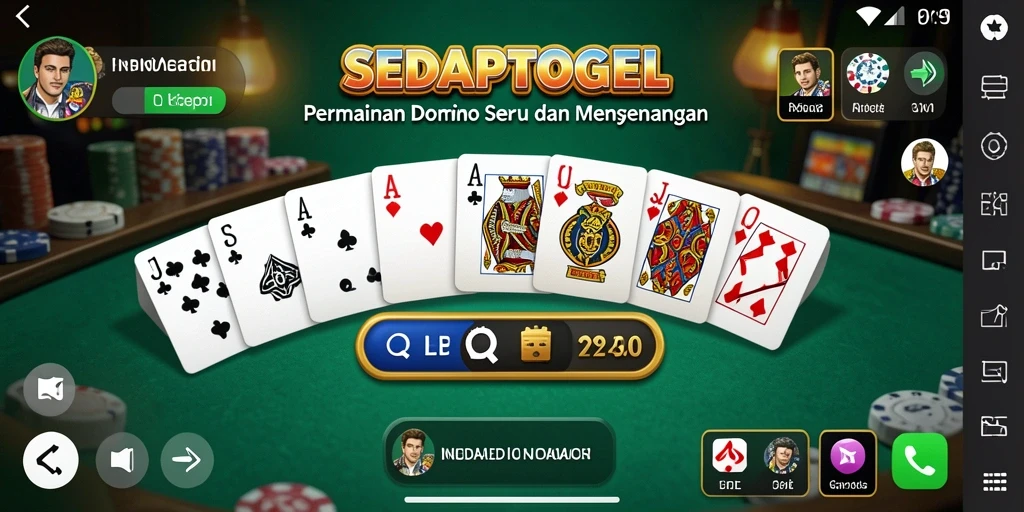Tampilan screenshot gameplay SEDAPTOGEL menunjukkan momen seru dalam bermain Domino.