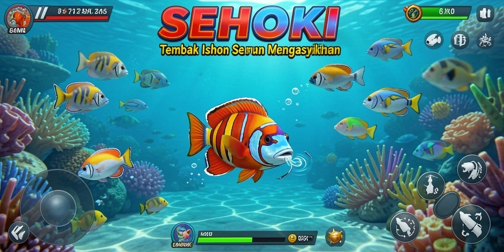 Tampilan seru dari gameplay Tembak Ikan di SEHOKI.