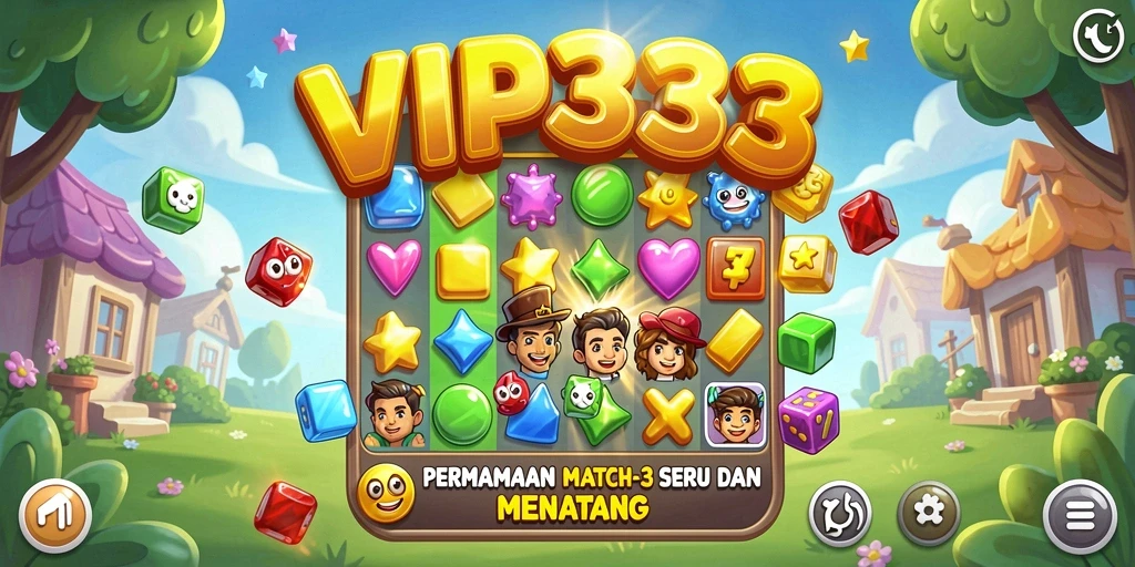 Tampilan gameplay <strong>Match-3</strong> yang seru dan penuh warna.
