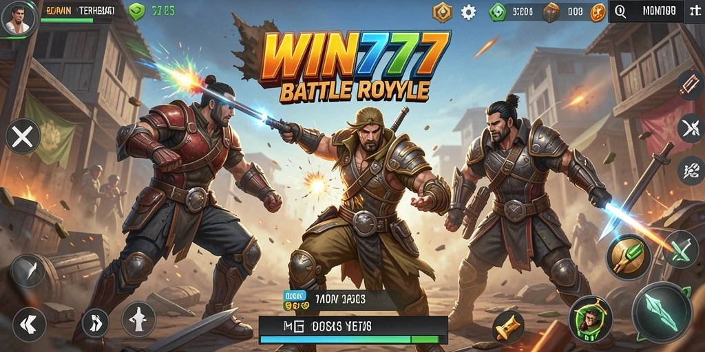 Tampilan mendebarkan dari gameplay Battle Royale di WIN777.